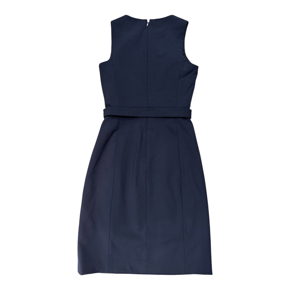 Theory "Vaille B" Belted Sheath Dress - Navy Blue Size 0 - Picture 4 of 10
